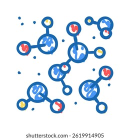 chemical molecule doodle icon sketch vector. chemical molecule sign. isolated symbol illustration