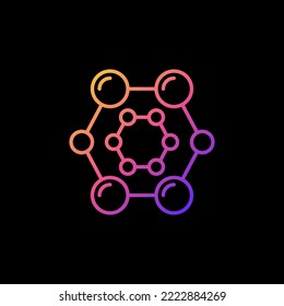Concepto de vector de fórmula molécula química icono lineal abstracto sobre fondo oscuro