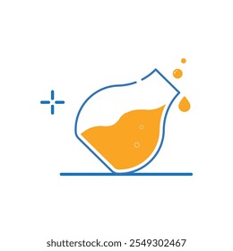 Molécula química ícone de laboratório desenho plano