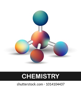 Chemical molecule on white background. Vector illustration.
