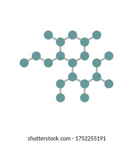 A CHEMICAL MOLECULE ON A WHITE BACKGROUND IN A VECTOR