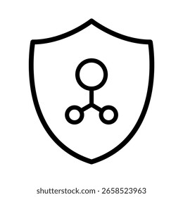 Vector de íconos de seguridad cibernética de escudo de moléculas químicas