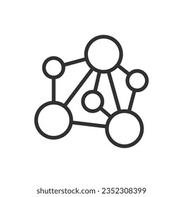 Chemical molecule of a substance, linear icon. Line with editable stroke