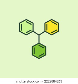 Chemical Molecule with three Hexagons vector Chemistry concept colored icon or sign