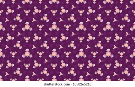 chemical molecules seamless pattern, scientific wallpaper, atoms nuclear elements, purple background, vector illustration