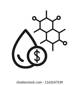 Chemical oil industrial business. Stroke outline style. Line vector. Isolate on white background.