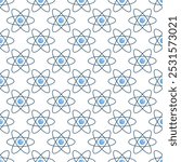 Chemical pattern with atomic nucleus, infinite, seamless texture