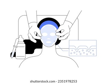 Chemical peel abstract concept vector illustration. Professional cosmetologist making chemical peel to patient in hospital, face cleansing process, rejuvenation procedure abstract metaphor.