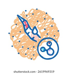chemical peel scar treatment doodle icon sketch vector. chemical peel scar treatment sign. isolated symbol illustration