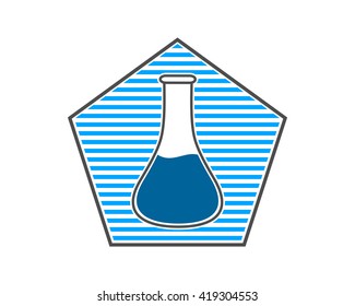 chemical Pentagon erlenmeyer flask bottle laboratory scientist image