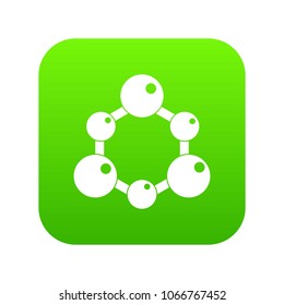 Chemical and physical atoms molecules icon digital green for any design isolated on white vector illustration