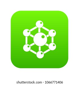 Chemical and physical atoms molecules icon digital green for any design isolated on white vector illustration