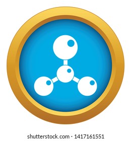 Chemical and physical atoms molecules icon blue vector isolated on white background for any design