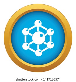Chemical and physical atoms molecules icon blue vector isolated on white background for any design