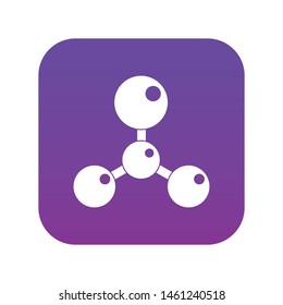 Chemical and physical atoms molecules icon digital purple for any design isolated on white vector illustration