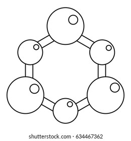 Chemical and physical atoms molecules icon in outline style isolated vector illustration