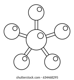 Chemical and physical atoms molecules icon in outline style isolated vector illustration