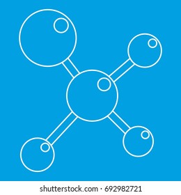 Chemical and physical atoms molecules icon blue outline style isolated vector illustration. Thin line sign