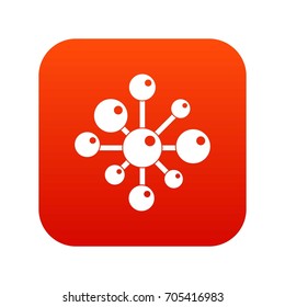Chemical and physical atoms molecules icon digital red for any design isolated on white vector illustration