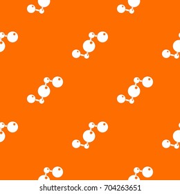 Chemical and physical atoms molecules pattern repeat seamless in orange color for any design. Vector geometric illustration