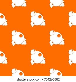 Chemical and physical atoms molecules pattern repeat seamless in orange color for any design. Vector geometric illustration