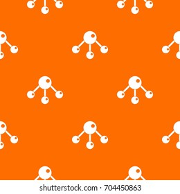 Chemical and physical atoms molecules pattern repeat seamless in orange color for any design. Vector geometric illustration