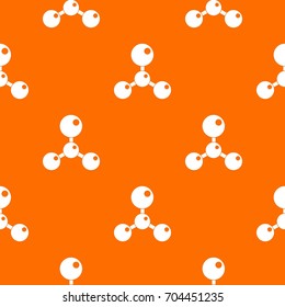 Chemical and physical atoms molecules pattern repeat seamless in orange color for any design. Vector geometric illustration