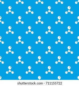 Chemical and physical atoms molecules pattern repeat seamless in blue color for any design. Vector geometric illustration
