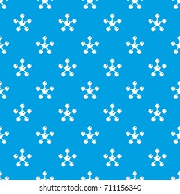 Chemical and physical atoms molecules pattern repeat seamless in blue color for any design. Vector geometric illustration