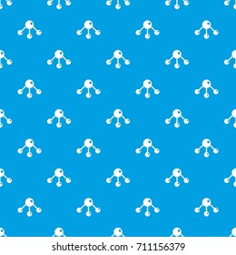 Chemical and physical atoms molecules pattern repeat seamless in blue color for any design. Vector geometric illustration