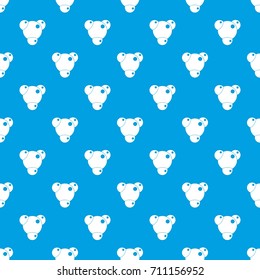 Chemical and physical atoms molecules pattern repeat seamless in blue color for any design. Vector geometric illustration