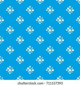 Chemical and physical atoms molecules pattern repeat seamless in blue color for any design. Vector geometric illustration