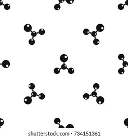 Chemical and physical atoms molecules pattern repeat seamless in black color for any design. Vector geometric illustration