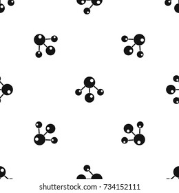 Chemical and physical atoms molecules pattern repeat seamless in black color for any design. Vector geometric illustration