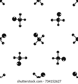 Chemical and physical atoms molecules pattern repeat seamless in black color for any design. Vector geometric illustration