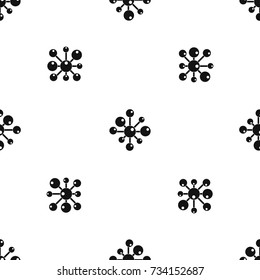 Chemical and physical atoms molecules pattern repeat seamless in black color for any design. Vector geometric illustration