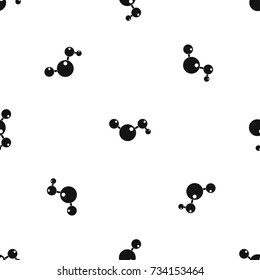 Chemical and physical atoms molecules pattern repeat seamless in black color for any design. Vector geometric illustration