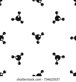 Chemical and physical atoms molecules pattern repeat seamless in black color for any design. Vector geometric illustration