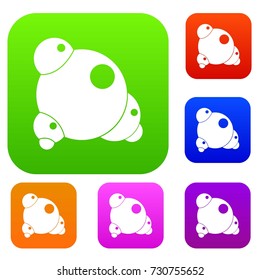 Chemical and physical atoms molecules set icon color in flat style isolated on white. Collection sings vector illustration