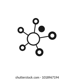 Chemical and physical atoms molecules template icon