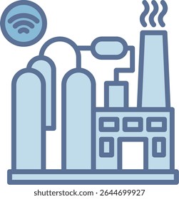 Chemical Plant Filled Blue Tone Icon