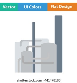 Chemical plant icon. Flat design. Vector illustration.