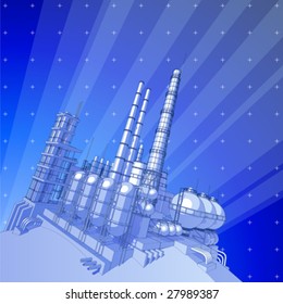 Chemical plant & technology background