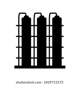 Chemical plant vector icon isolated on white background. 