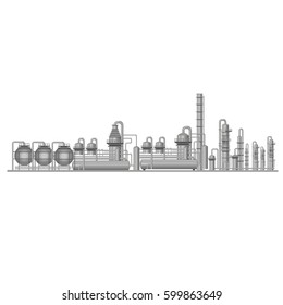 Chemical Plant. Vector Illustration