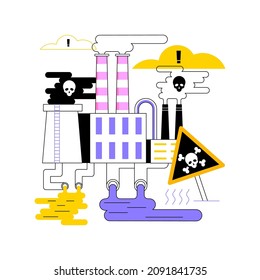 Chemical pollution abstract concept vector illustration. Hazardous waste products, landfill chemical contamination, industrial pollution problem, dangerous and toxic trash abstract metaphor.