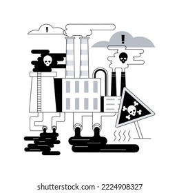 Chemical pollution abstract concept vector illustration. Hazardous waste products, landfill chemical contamination, industrial pollution problem, dangerous and toxic trash abstract metaphor.