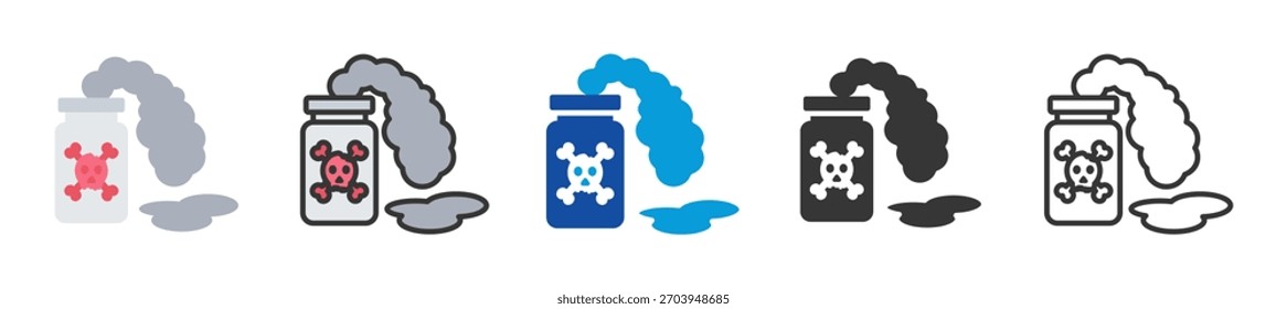 Conjunto de iconos de contaminación química Multi Style Varias colecciones