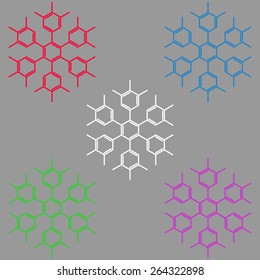 chemical polyaromatic snowflakes