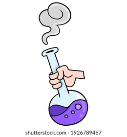 chemical potion bottle icon. doodle icon drawing, vector illustration